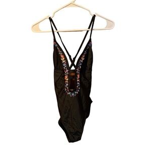 Lascana Floral One Piece Bathing Suit Black Size 2A/B